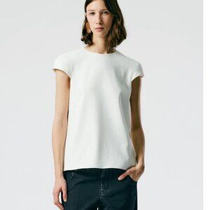 Tibi Chalky Drape Rounded Shoulderpad Top Size 4 NWT